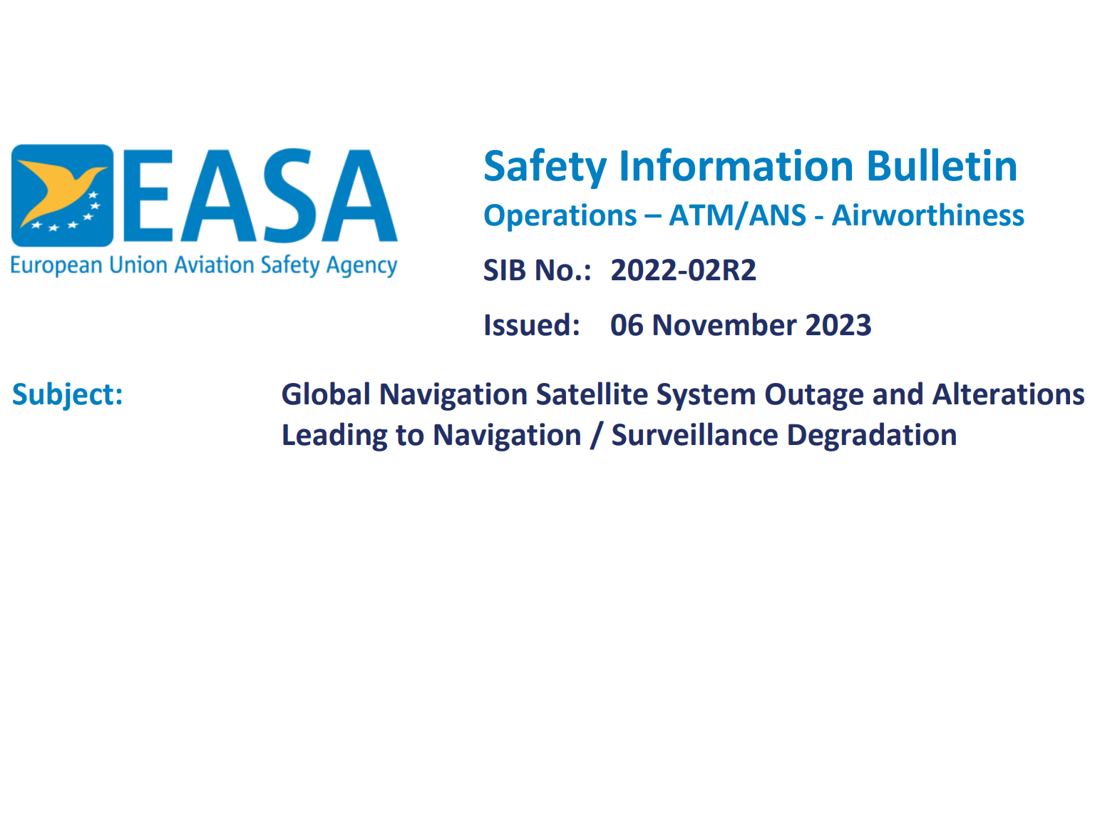 EASA varuje před závažností GNSS rušení